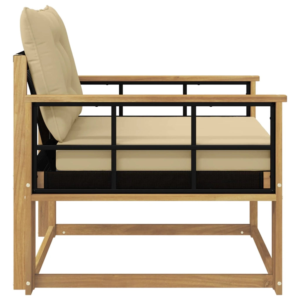 Set di divani da esterno-Sofa da giardino Legno di Acacia Massello e Textilene 984043