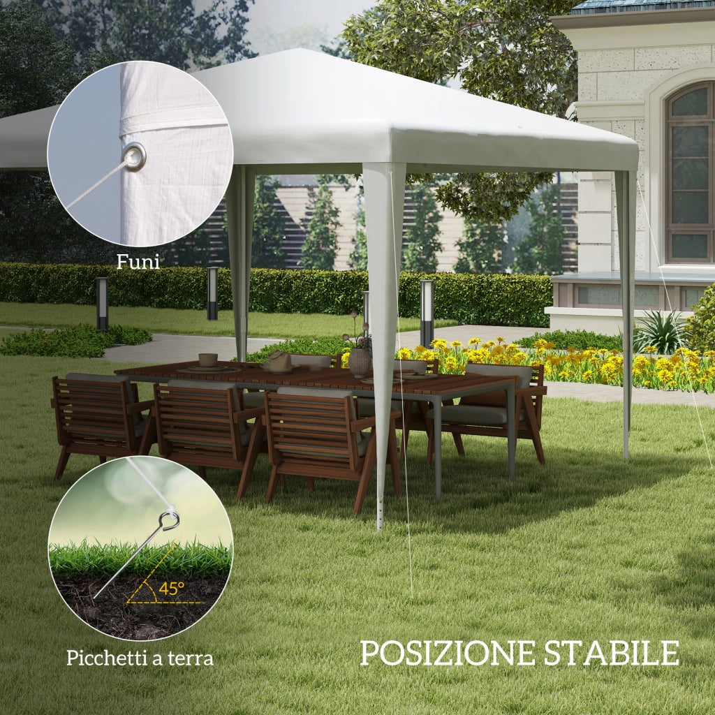 Gazebo da Giardino 3x3 m Portatile con Copertura Anti UV, Bianco