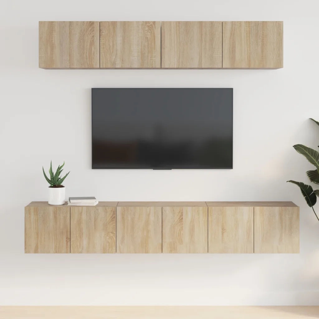 Set di Mobili Porta TV 5 pz | Armadietto TV | Mobile Porta TV Rovere Sonoma in Legno Multistrato