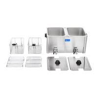 Friggitrice in acciaio inox 2 vasche vasca estraibile 13 litri con termostato professionale EGO timer 3614021