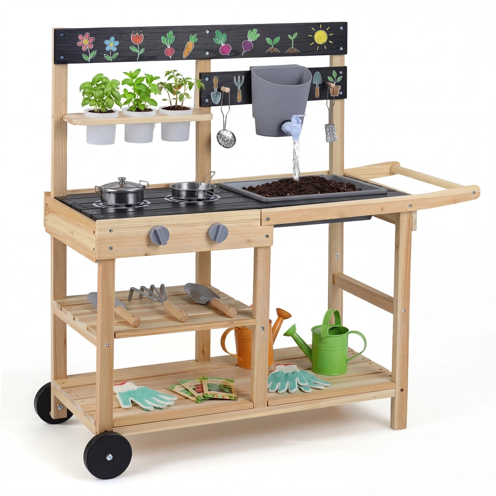 Cucina giocattolo per giardino per bambini 3+ anni, Cucina da esterno per bambini interno ed esterno