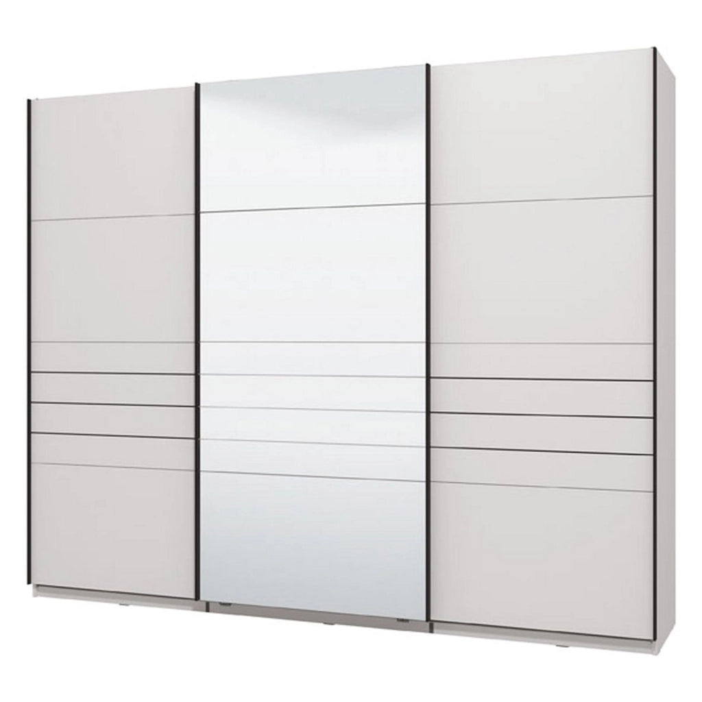 Armadio Camera da Letto Tures, Guardaroba Grande Appendiabiti, 267x217h cm Bianco Opaco