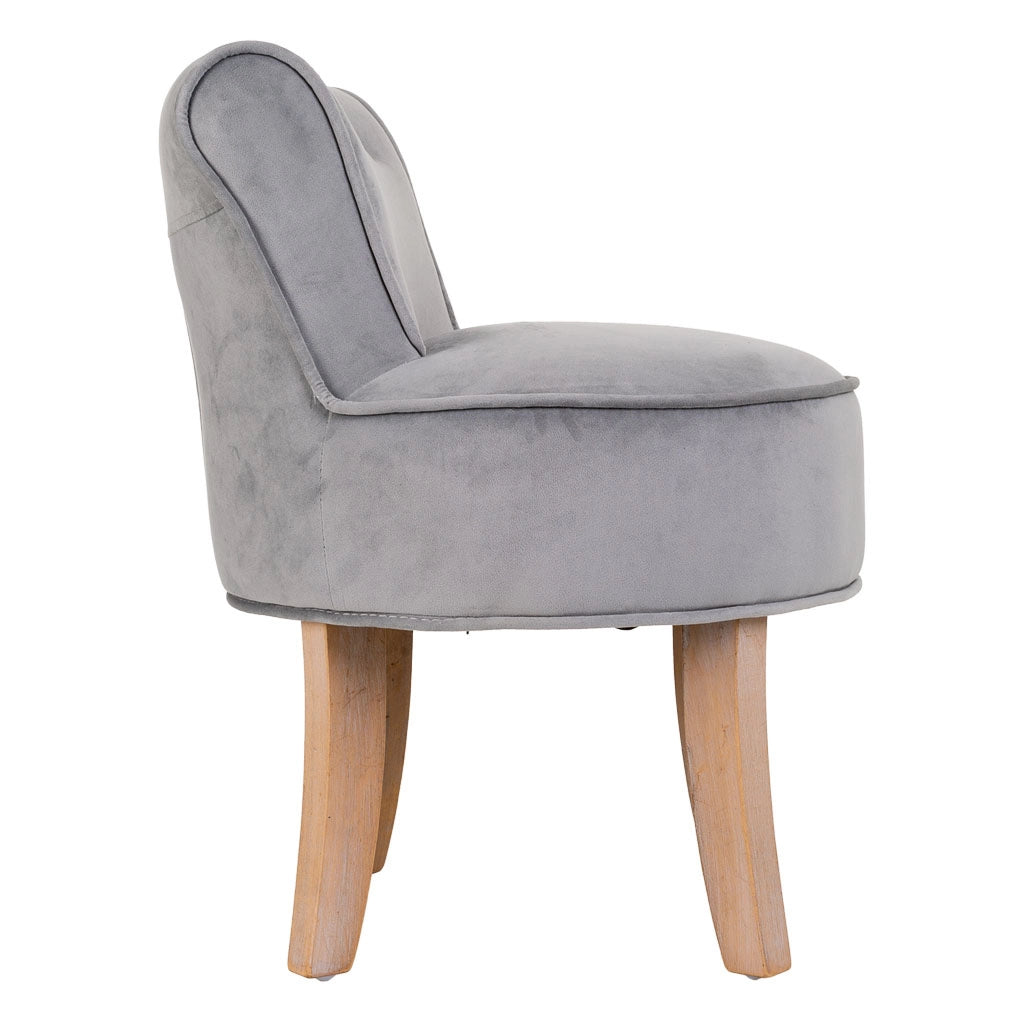 Sgabello imbottita in legno grigio 45x46x36/58h