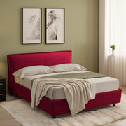 Bronte, Letto Alla Francese Sfoderabile Made in Italy, Rosso