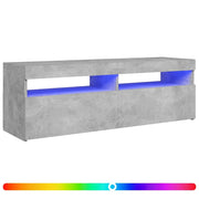 Mobile Porta TV con Luci LED Grigio Cemento 120x35x40 cm 804377