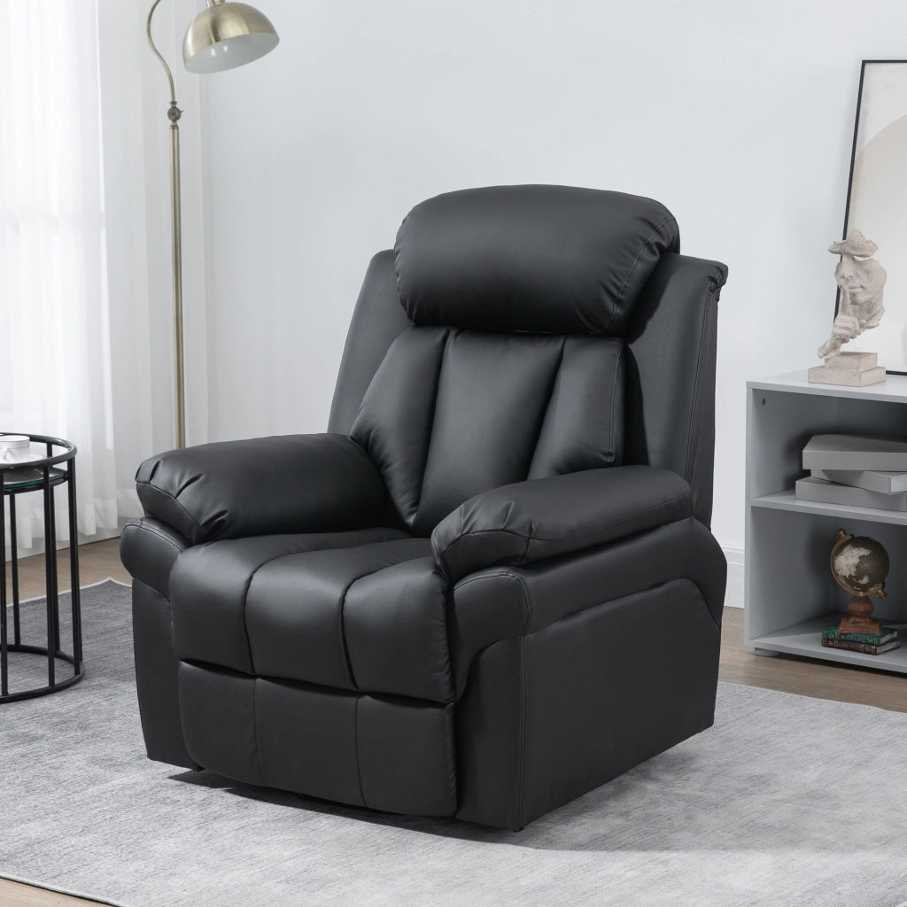 Poltrona Elettrica Reclinabile ¨C Zephmum ¨C Tessuto Sintetico Nero