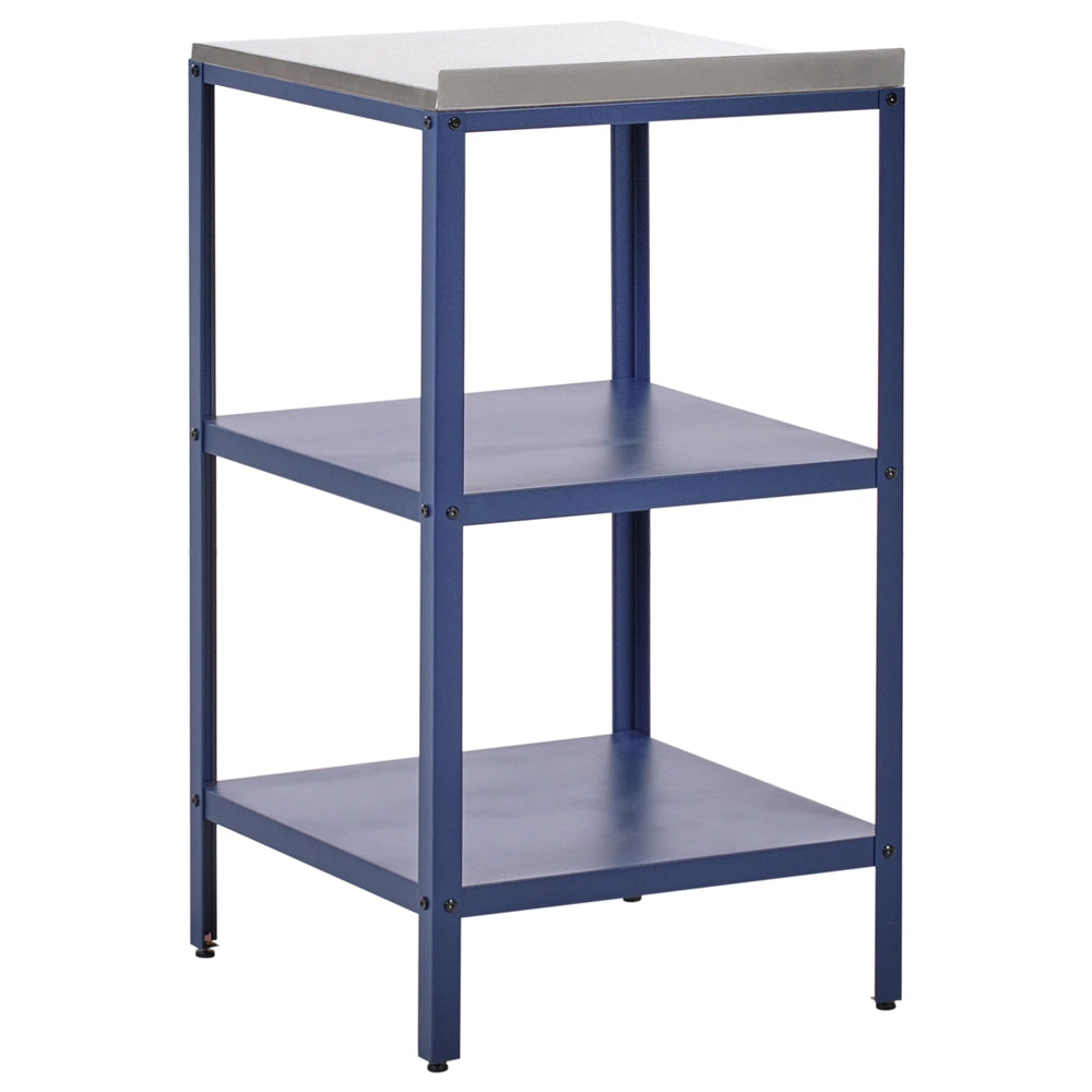 Isola da cucina per esterni Blu in acciaio inox a 2 ripiani con top Cucina da giardino da pranzo