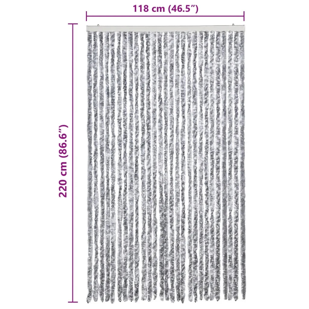 Zanzariera Bianco e Grigio 118x220 cm Ciniglia CFW5542937