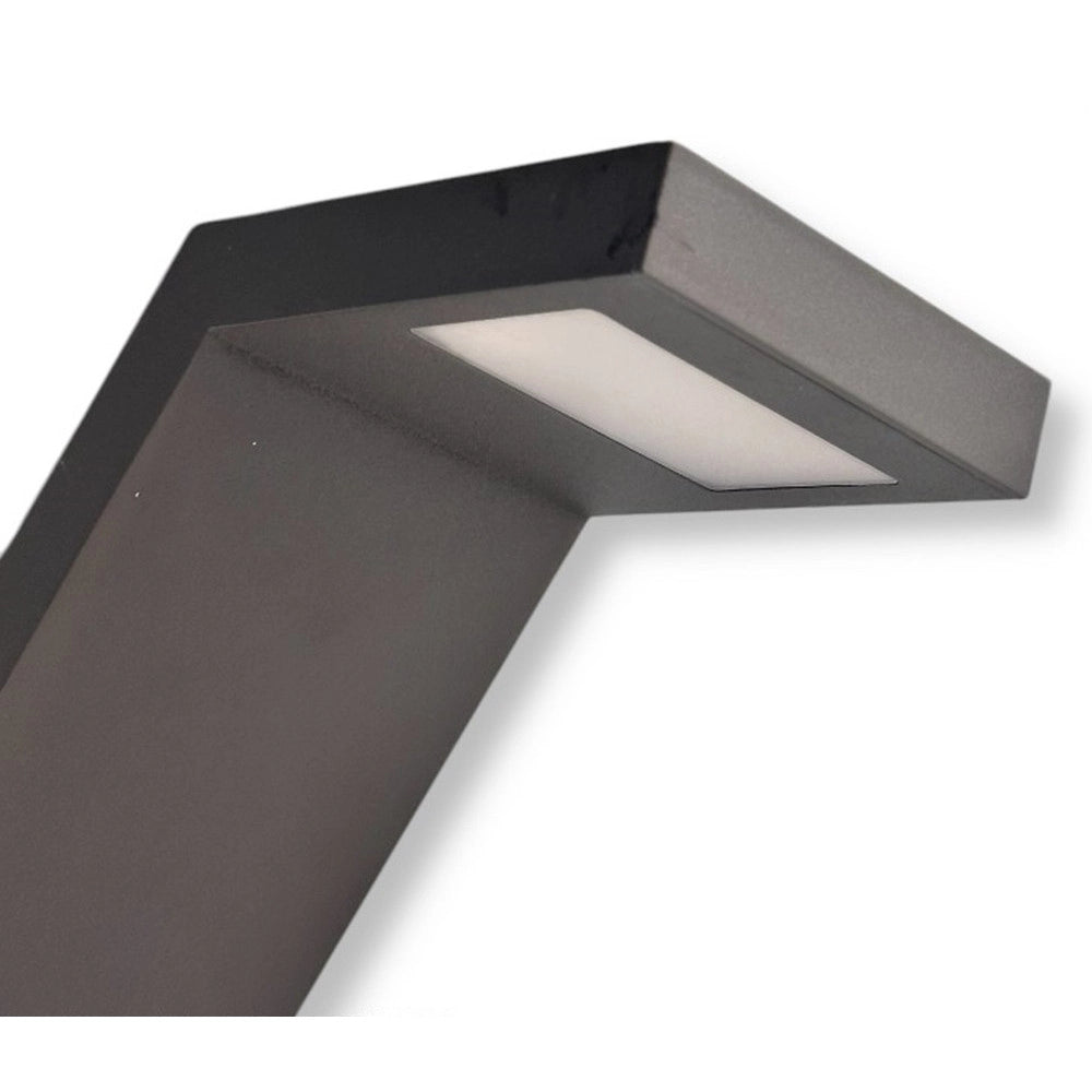 Trade Shop - Lampada Applique Led Da Giardino 10w Ip54 Lampione Bollard Da Terra Luce 4000k 954pa-h580 - Grigio