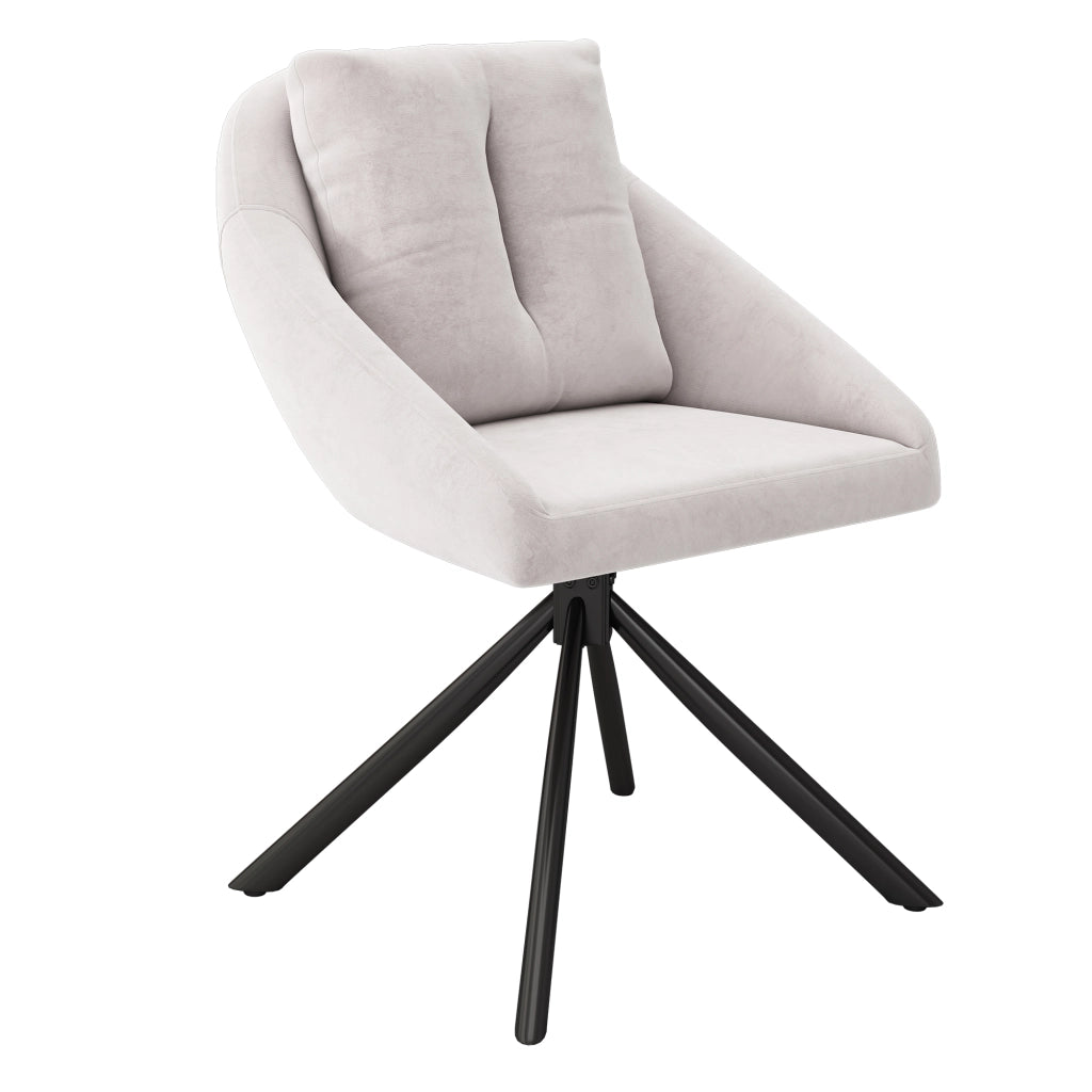 Sedia da pranzo girevole 360° set di 2 con supporto ergonomico in velluto beige