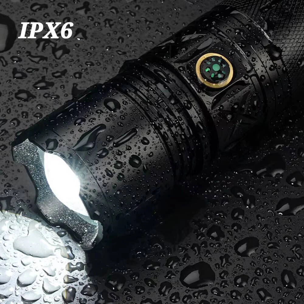 Trade Shop - Torcia Led Ricaricabile Usb Q-d950 Ipx6 Con Luminosità Massima 1000 Lm Per Campeggio Pesca -