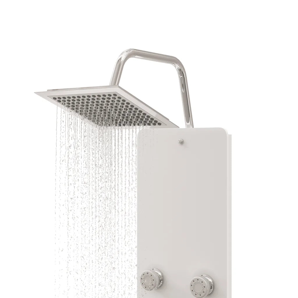 Pannello Doccia in Vetro 25x47,5x130 cm Bianco 151419