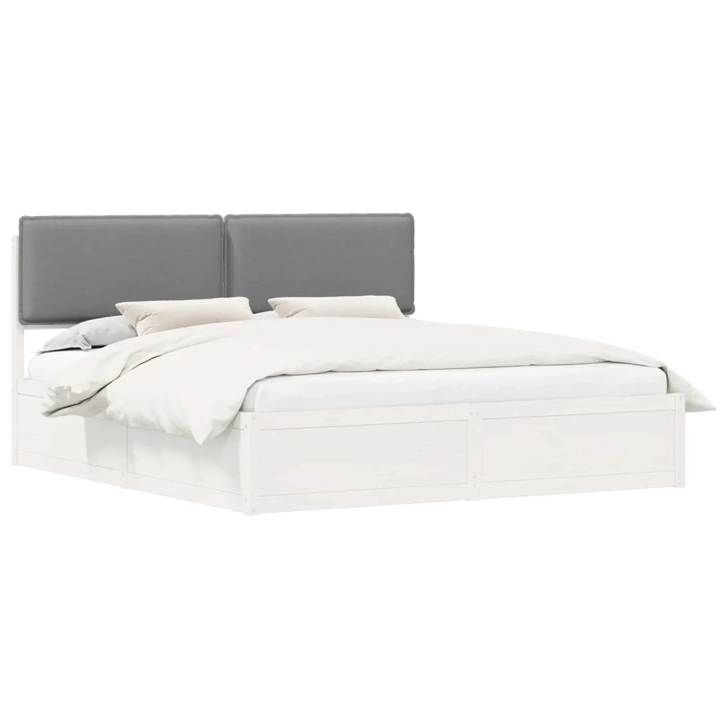 Letto con Testiera Rivestita Grigio chiaro 180 x 200 cm