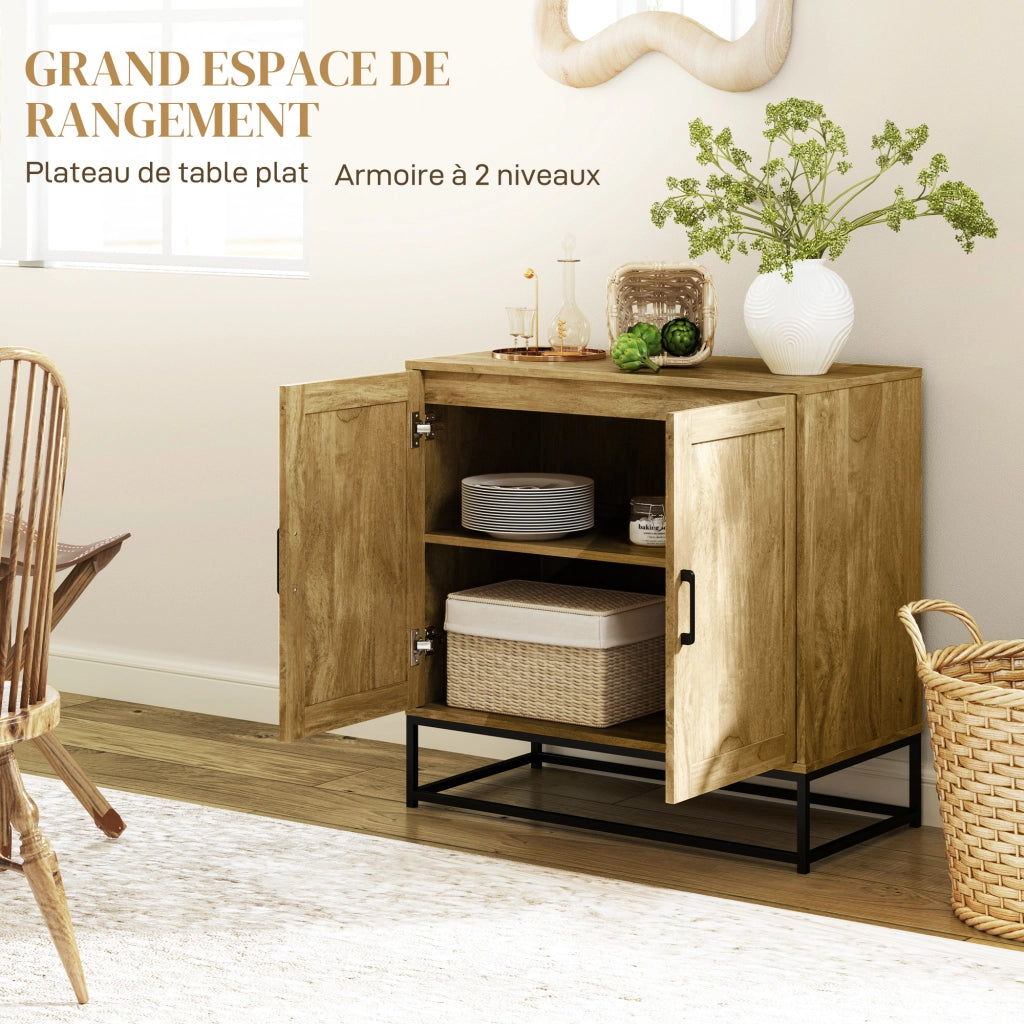 Buffet armadio 2 ante ¨C zephmum ¨C legno naturale 80x40x78 cm