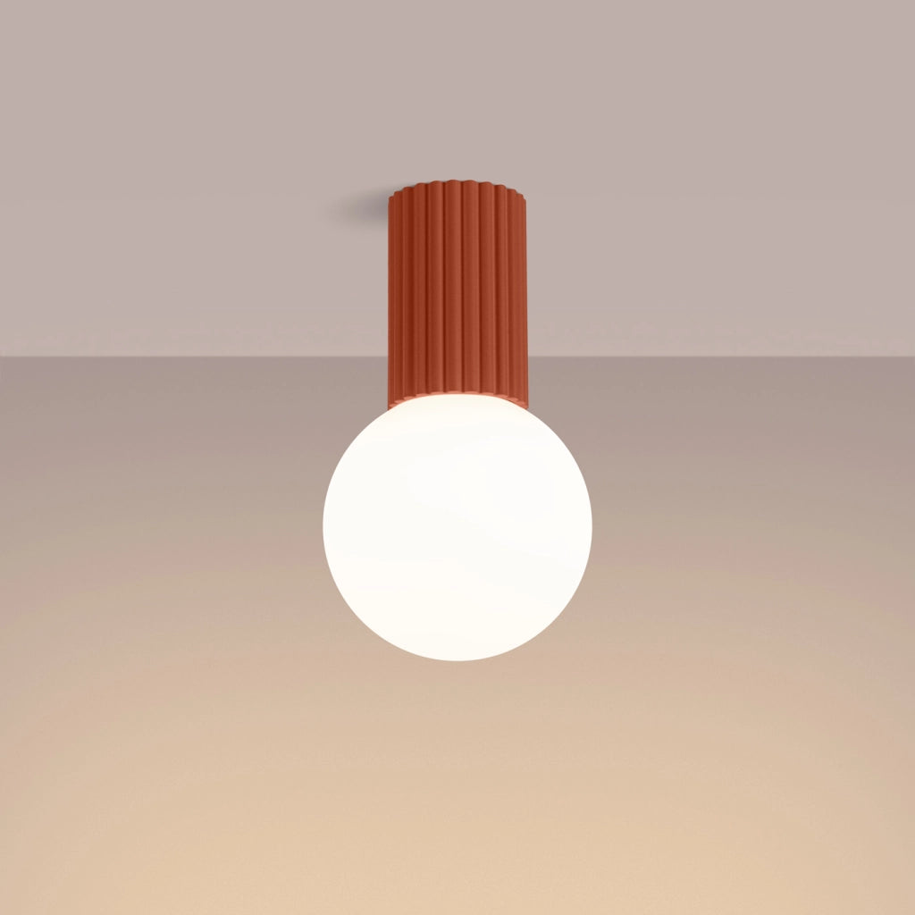 Lampada da soffitto HALO rosso ocra IP44