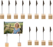 Sostegni per carte da tavolo 12 pezzi - Supporto per foto con viti - Standard per foto in legno - Standard per carte da gioco - Decorazione per casa - Dimensioni 11,5 x 2,5 x 2,5 cm