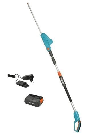 Gardena 14732-20 THS 42-18V P4A Tagliasiepi Telescopico a Batteria 42 cm Lama Doppia Testa Regolabile fino a 90° 3,4 Kg Batteria 18 V 2,6 Ah colore Verde