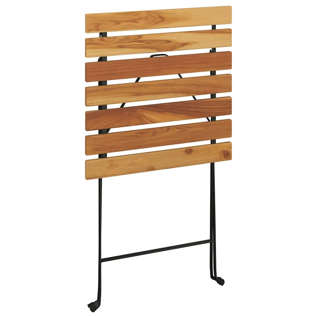 Tavolo BistrÃ² Pieghevole 55x54x71cm Legno Massello Teak Acciaio cod mxl 34369