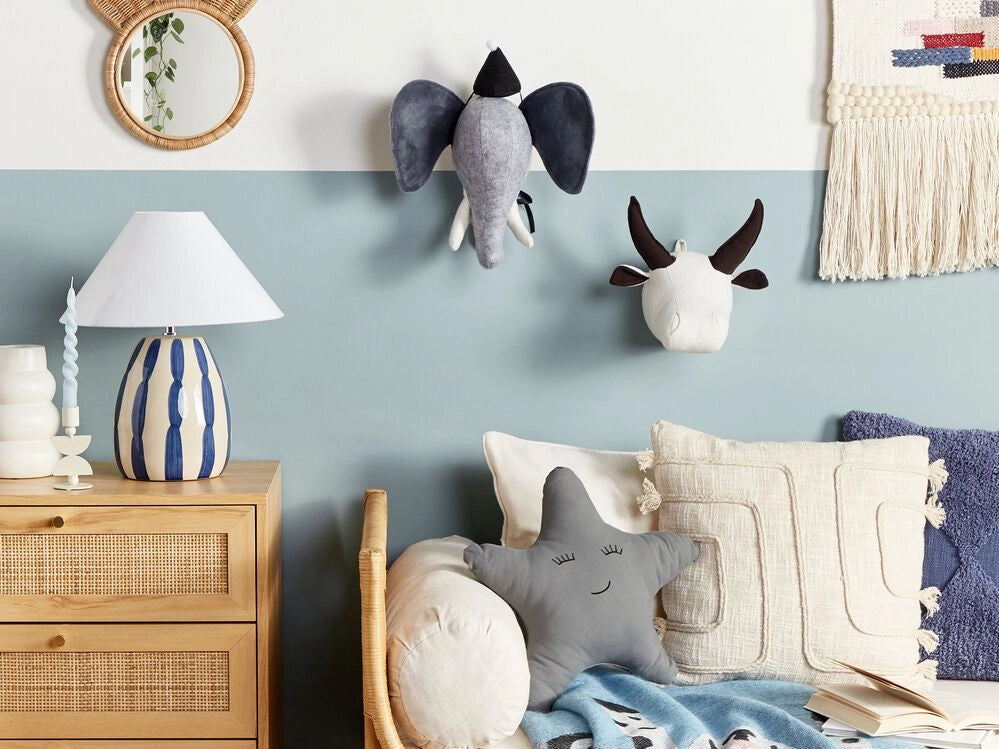 Decorazione in peluche per la cameretta dei bambini elefante in cotone grigio da appendere
