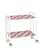 Carrello da cucina pieghevole bianco con ruote BAUHAUS 2 ripiani