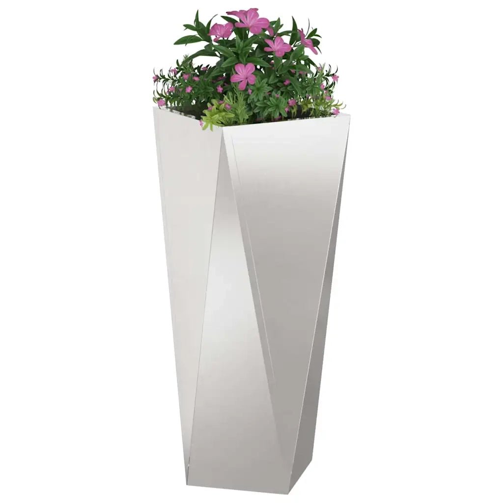 Fioriera-Vaso-Contenitore per Piante Argento 30 x 30 x 75 cm Acciaio inossidabile