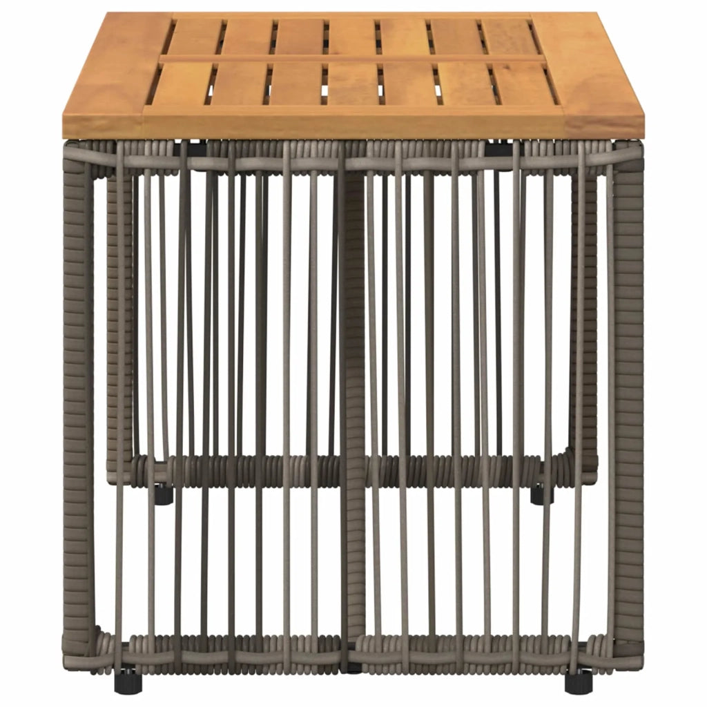 Tavolo da Esterno Grigio e Marrone 80 x 40 x 40 cm polyrattan