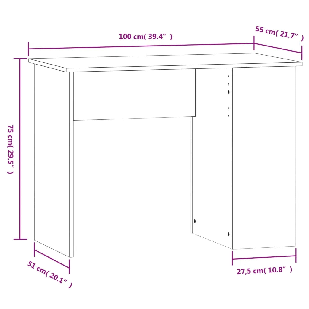 Scrivania-Scrivanie per ufficio e studio-Scrittoio Rovere Sonoma 100x55x75 cm in Legno Multistrato
