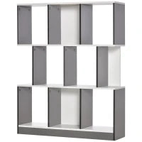 Mobile Libreria a 8 Ripiani per Soggiorno e Camera da Letto, in Legno, 100x24x124 cm, Grigio Carbone