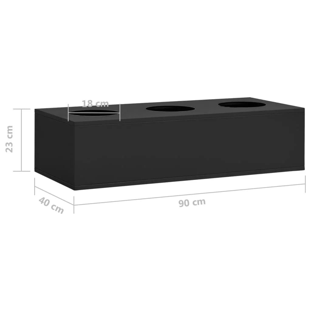 Fioriera da ufficio antracite 90 x 40 x 23 cm acciaio 02_0001367
