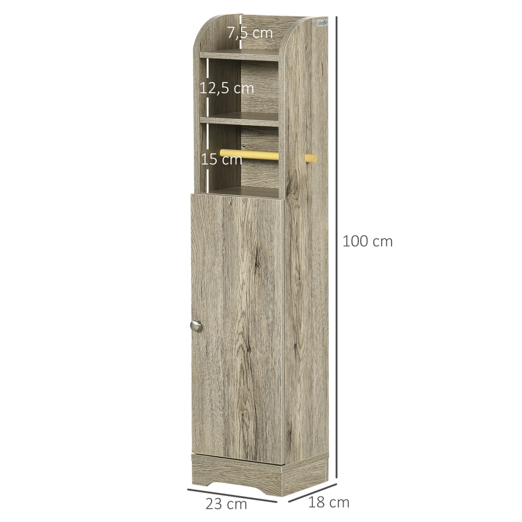 Armadietto Portarotoli con Ripiano ¨C Zephmum ¨C Grigio 23x18x100 cm