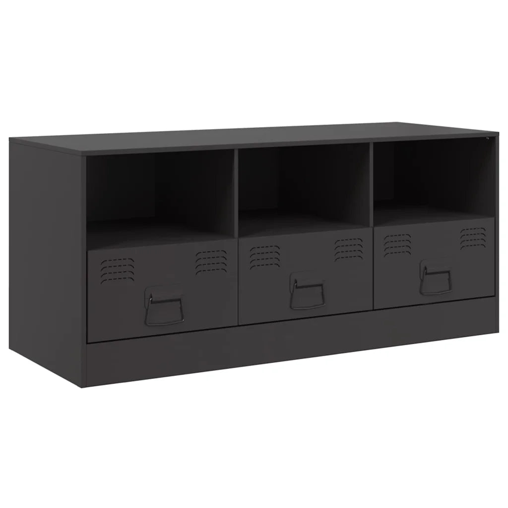 Mobile TV Nero 99x39x44 cm in Acciaio 841733