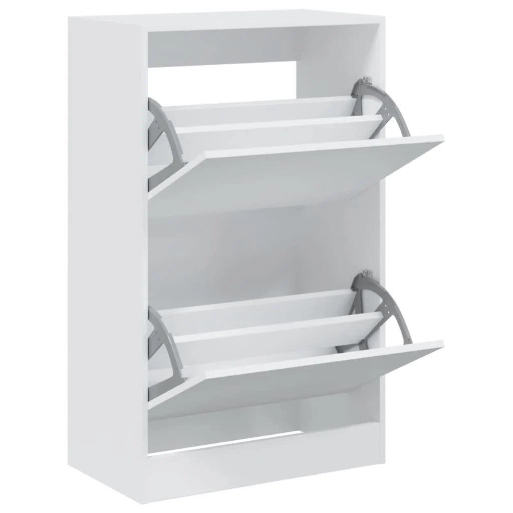 Scarpiera mobile contenitore per scarpe mobile per ingresso/corridoio/soggiorno 60 x 34 x 96,5 cm legno ingegnerizzato bianco 02_0021483
