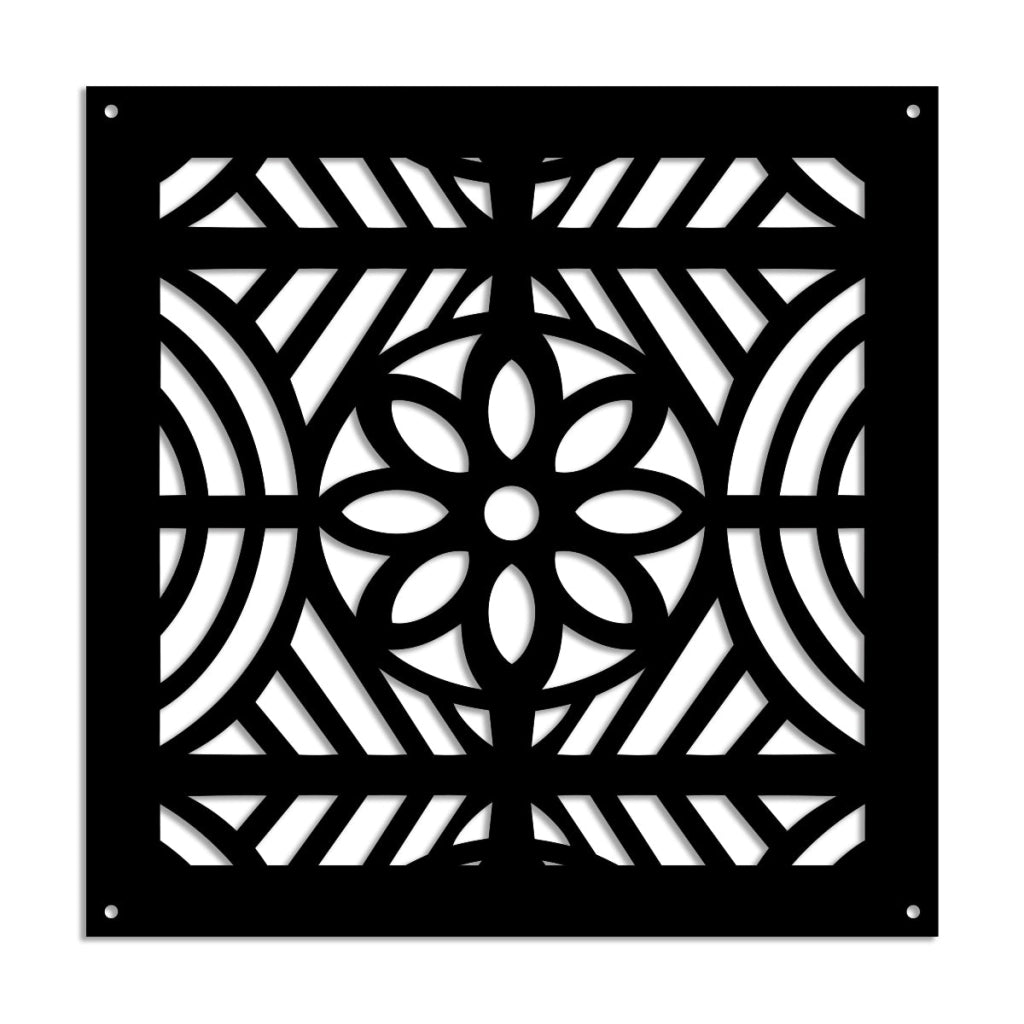 PROVENZA - Pannello in PVC traforato - Parasole Misura: 48x48 cm, Colore: nero