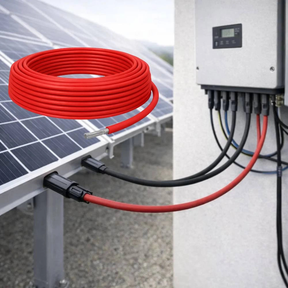 Cavo solare unipolare rosso flessibile 6 mm² per impianti fotovoltaici *** lunghezza metri 50, confezione 1