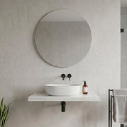 Mensolone bagno 100 cm in legno effetto marmo bianco carrara Levia