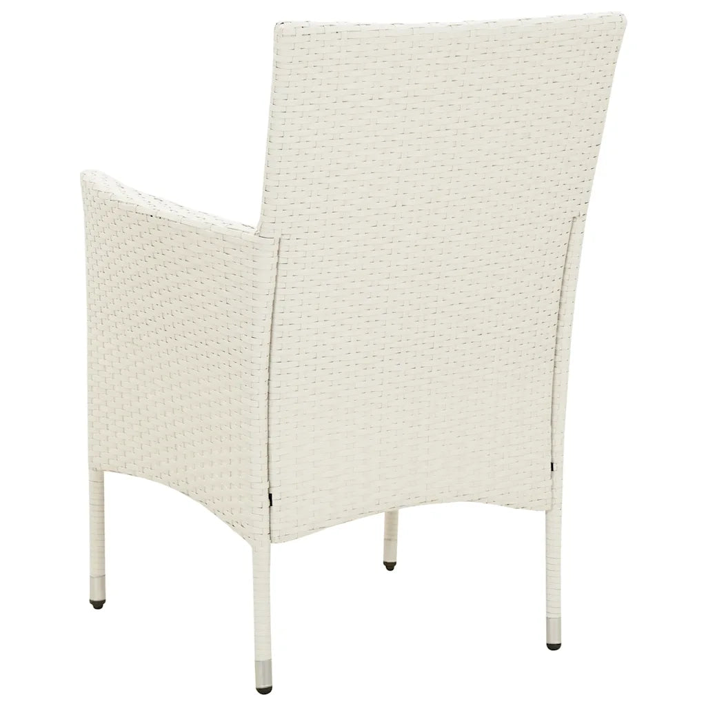 Set Mobili da Giardino 5 pz con Cuscini in Polyrattan Bianco 3094897