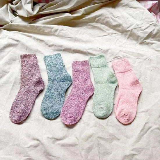 Sokkini caldi in lana spessa per donne, calze da camminata morbide e calde per l'inverno, stile 9