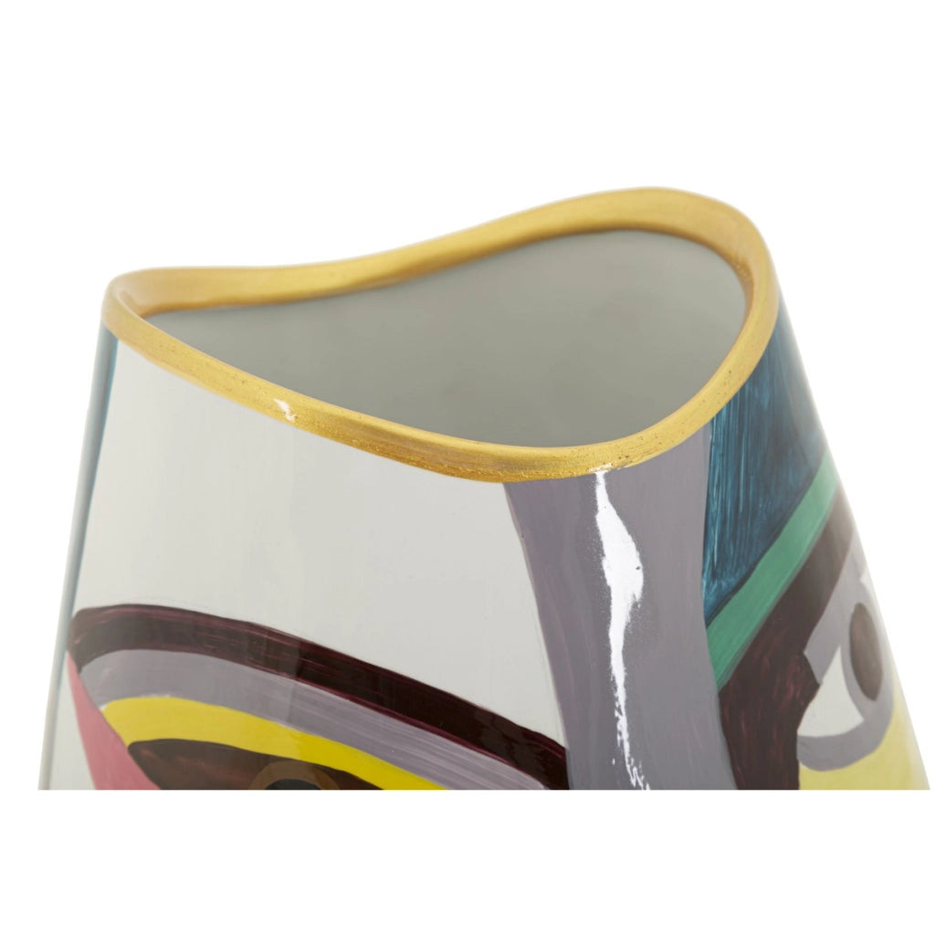 Vaso Decorativo VKH844, Multicolore, Ceramica, 19x19x24,5 cm
