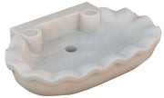 Biscottini Acquaio in marmo bianco L58xPR39xH13 cm Vasca realizzata completamente