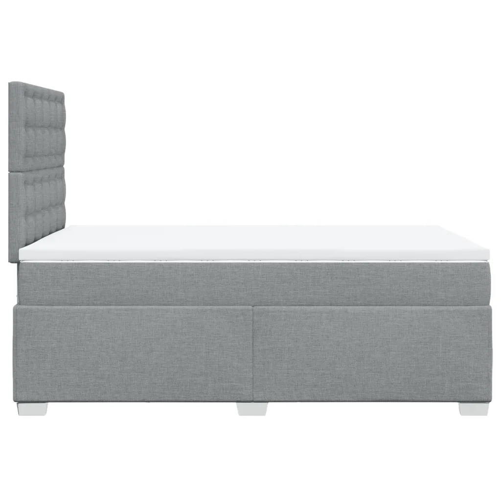 Giroletto a Molle con Materasso Grigio Chiaro 120x190cm Tessuto