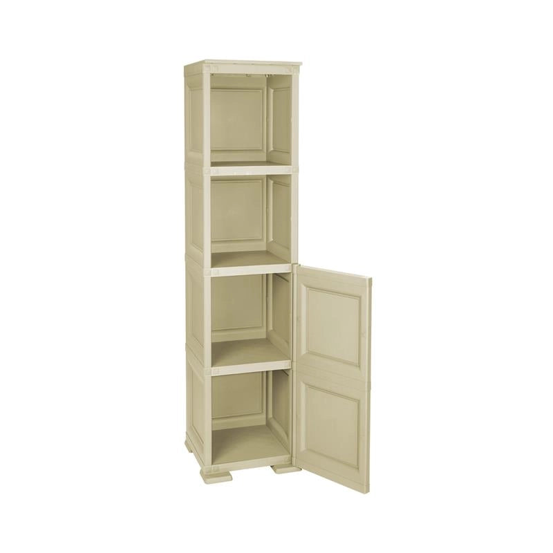 MOBILE 2 MODULI ANGORA 40X43X164 CM CON ANTE FINITURA LEGNO E 2 MODULI SCAFFALE – CONTENITORE VERTICALE MULTIUSO PER ORGANIZZAZIONE CASA