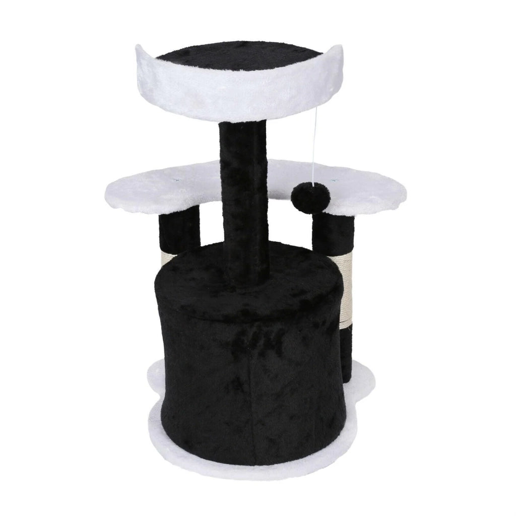 Tiragraffi altezza 65 cm con corda in sisal tiragraffi e giocattoli nero/bianco 16_0000012