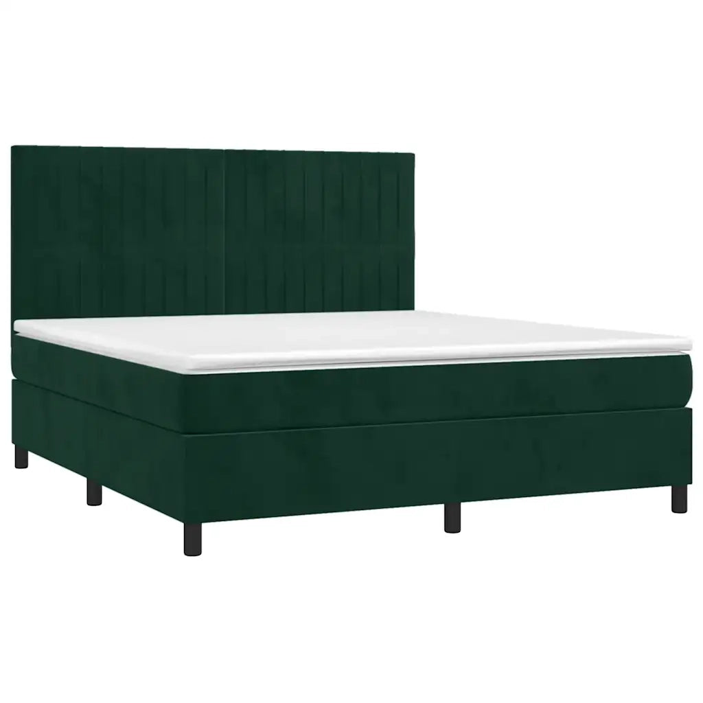 Giroletto a Molle con Materasso Verde Scuro 180x200 cm Vellutocod mxl 99859