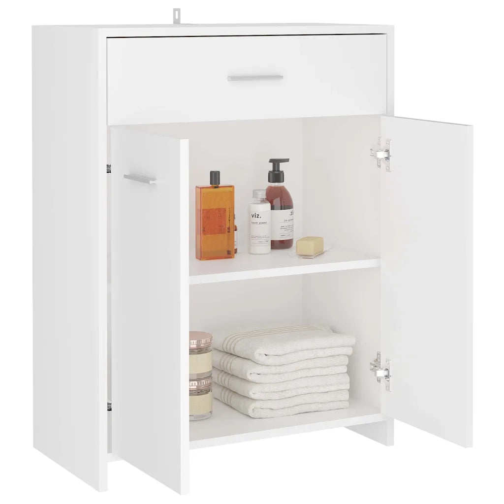 Armadio da Bagno Bianco 60x33x80 cm in Legno Multistrato cod mxl 8295