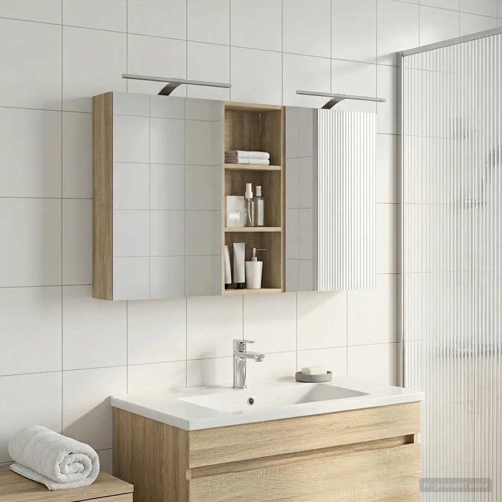 Set di Armadi da Bagno con lo scaffale 3 pcs 130 x 14,5 x 70 cm 3403770