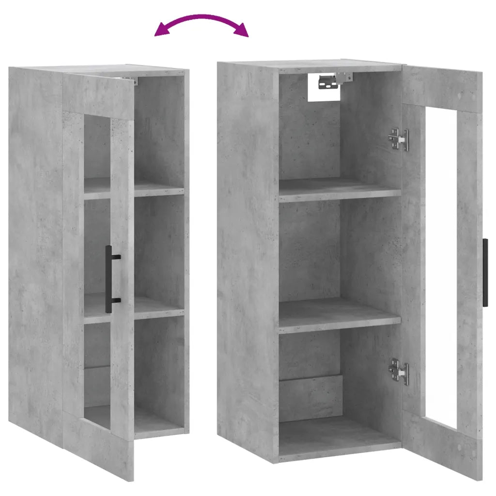 Mobile a Parete Grigio Cemento 34,5x34x90 cm 828936