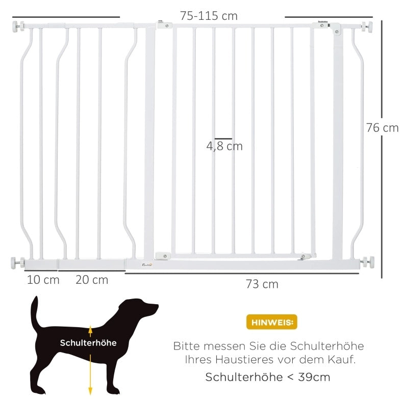 Cancelletto per cani 115x76 cm con doppia chiusura in ABS bianco