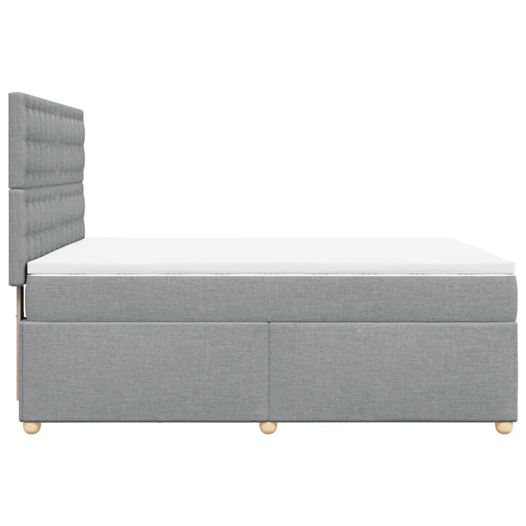 Giroletto a Molle con Materasso Grigio Chiaro 160x200cm Tessuto