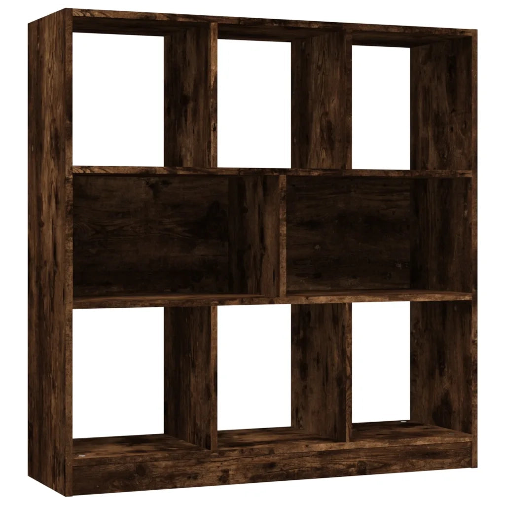Libreria-Scaffale per Libri-Mobile di Stoccaggio Rovere Fumo 97,5x29,5x100 cm in Legno Multistrato