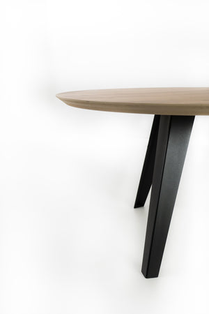 Tavolo Fisso Ø130x76 cm in Rovere Impiallacciato Henry Naturale